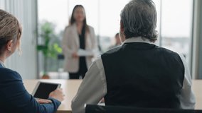 Job interview and employment concept. Team of recruiters interviewing candidate women in conference room. Asian candidate women giving resume having shaking hands for job interview - Powered by Shutterstock - Get 15% off with code: PIKWIZARD15