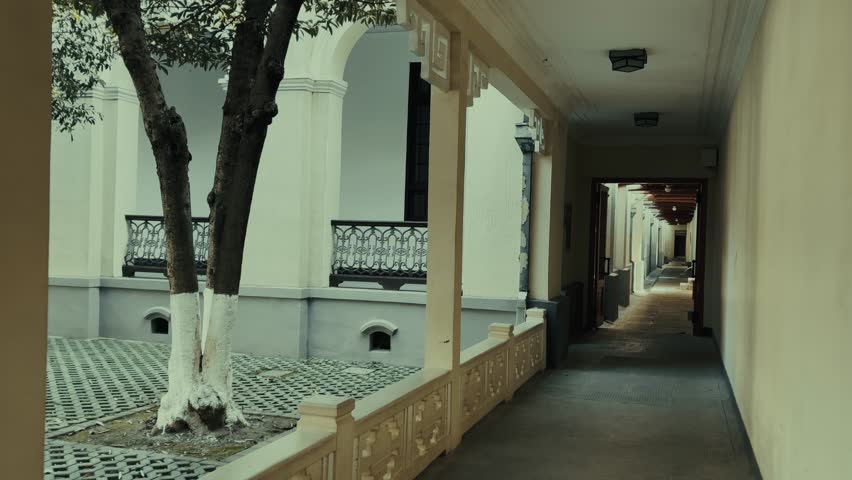 Historical old buildings of Presidential Palace in Nanjing city in Jiangsu, China. Chinese translation 