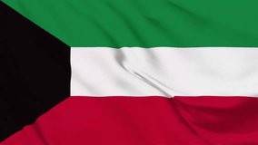 Flag background of Kuwait with seamless looping animation in 60 fps.