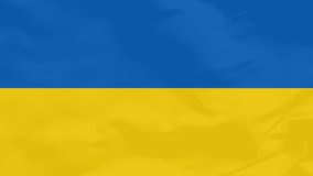 The waving Flag of Ukraine in the best quality with fabric texture. Slow motion. HD loop animation video 