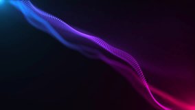 A gently undulating neon colored blue and pink digital fractal light wave flowing across the frame. This abstract technology concept motion background animation is 4K and a seamless loop. - Powered by Shutterstock - Get 15% off with code: PIKWIZARD15