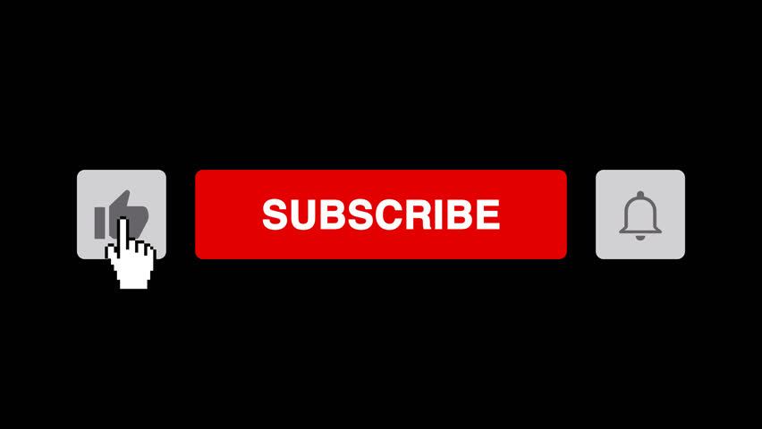 Subscribe Button Like Notification Bell for Your Channel 4K footage QuickTime Alpha Channel Matte | Shutterstock HD Video #1108199807