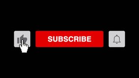 Subscribe Button Like Notification Bell for Your Channel 4K footage QuickTime Alpha Channel Matte