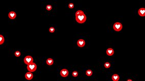 Flying Hearts motion background. Valentine's day backdrop. Seamless loop. 