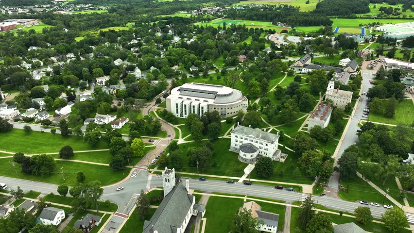 Aerial view of the cool and well known building.