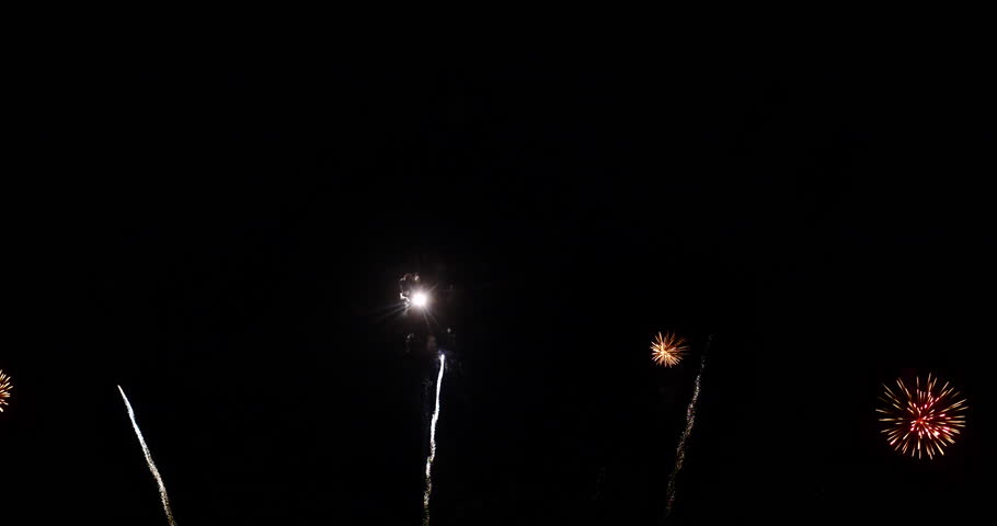 Green Firework celebrate anniversary happy new year 2024, 4th of july holiday festival. Green firework in night time celebrate national holiday. Countdown to new year 2024 festival party time event