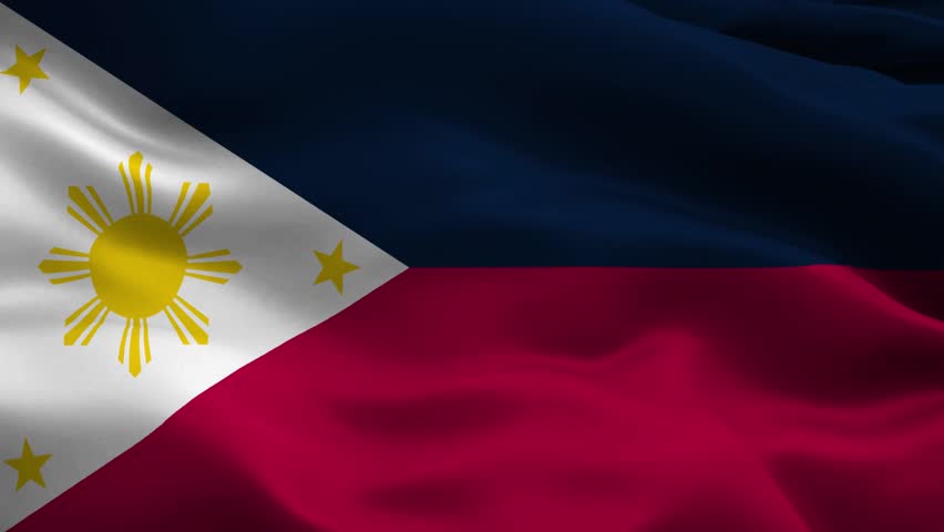 Flag of kingdom of Philippines   waving animation