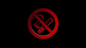 No smoking sign rotating 360 degree isolated on green background HD resolution chroma key.