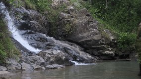 Small fresh waterfall stream 4K video