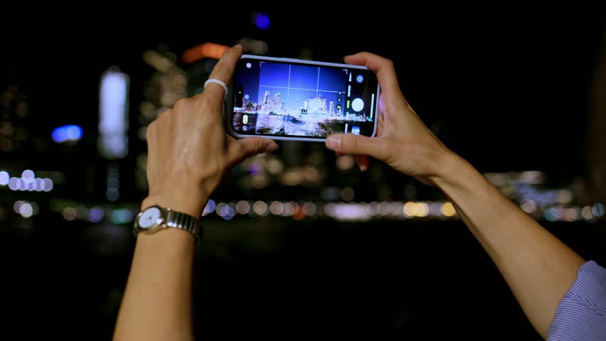 Over the shoulder view of beautiful woman