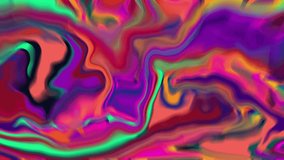 Psychedelic blur trippy colorful motion graphic background texture. Blurry marble liquid pattern design. Vibrant abstract graphic surreal wallpaper. Dizzy acid marble effect video like aurora borealis