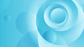 Blue cyan geometric tech background with glossy circles. Seamless looping motion design. Video animation Ultra HD 4K 3840x2160
