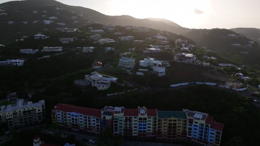 Aerial drone footage over Saint Thomas Frenchman