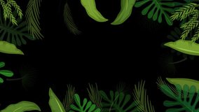 Tropical forest leaves forming a border on a black background. - Powered by Shutterstock - Get 15% off with code: PIKWIZARD15