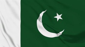 Flag background of Pakistan with seamless looping animation in 60 fps.