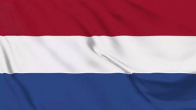 Flag background of Netherlands with seamless looping animation in 60 fps.