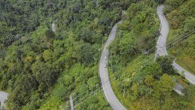 Aerial video of mountain road of Chiang Mai and Pai, Mae Hong Son Loop Thailand