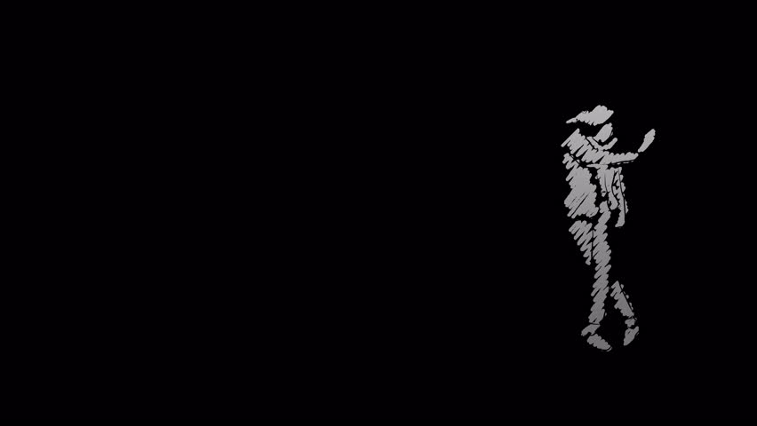 Hand drawn Moon Walking man with transparent (alpha) background