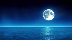 Calm sea water with shooting stars and full moon, 4k quality looping video - Powered by Shutterstock - Get 15% off with code: PIKWIZARD15
