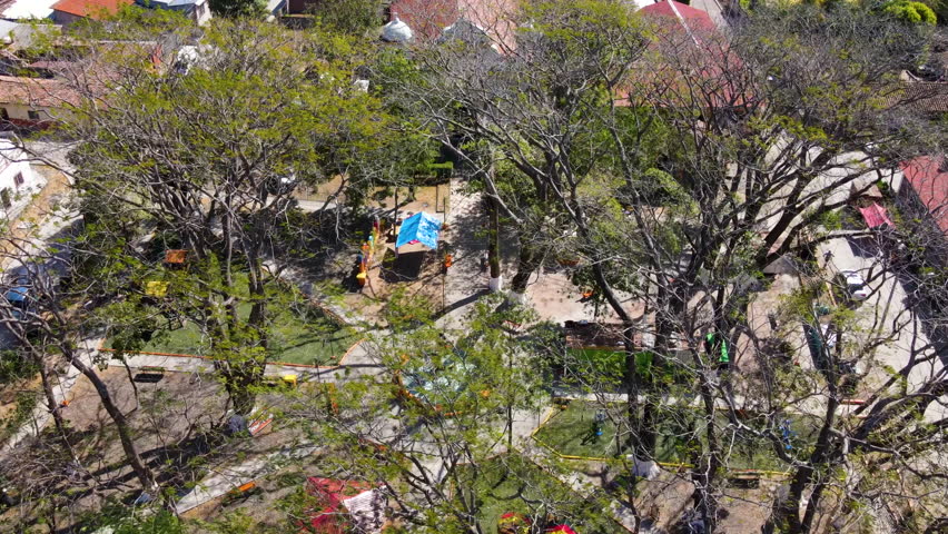 Eagle´ s eye over a rural town that is located in the Mesoamerican Dry Corridor in Honduras