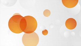 Orange grey circles and stripes abstract geometric background. Seamless looping minimal motion design. Video animation Ultra HD 4K 3840x2160