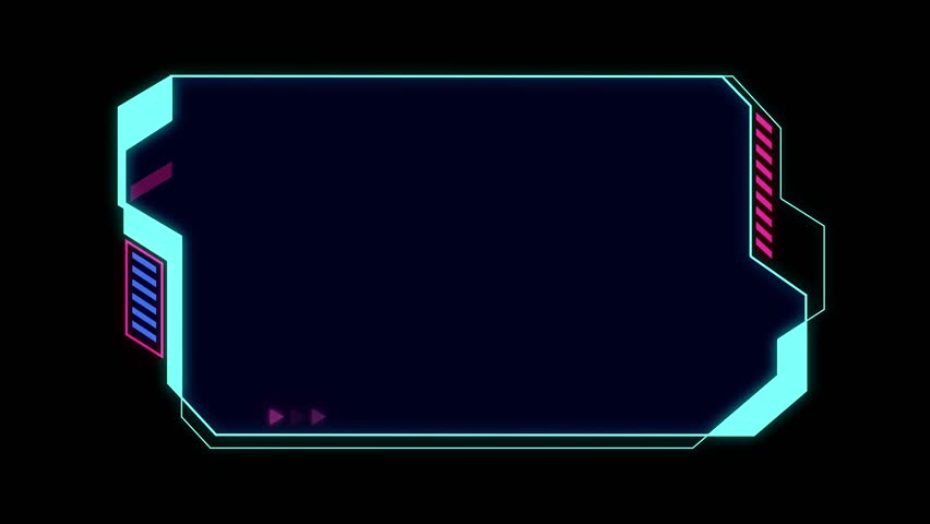 Abstract hi-tech HUD sci-fi display interface frame digital technology element on black background