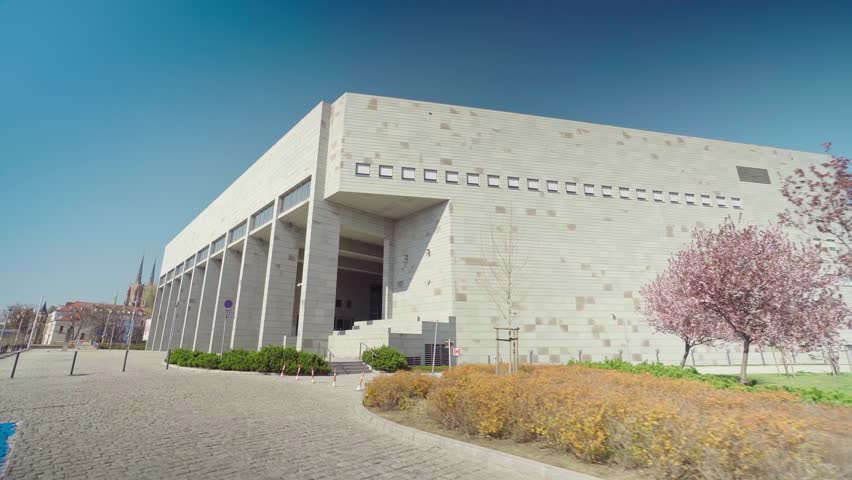 The building of the University Library in Wrocław, Poland. Building, Architecture, Modern, Educational, Landmark, Academic, Study, Knowledge, Architectural detail, Study environment, Cultural