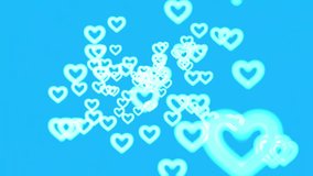 Stream of pink neon  hearts on a blue background. 3D animation. Video for Valentine's Day. Video background for valentine's day. Love background. Blue neon hearts. Romantic background. - Powered by Shutterstock - Get 15% off with code: PIKWIZARD15