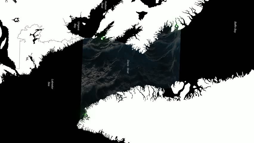 Animated 3D Map of Davis Strait.