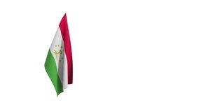 3D rendering of the flag of Tajikistan waving in the wind.