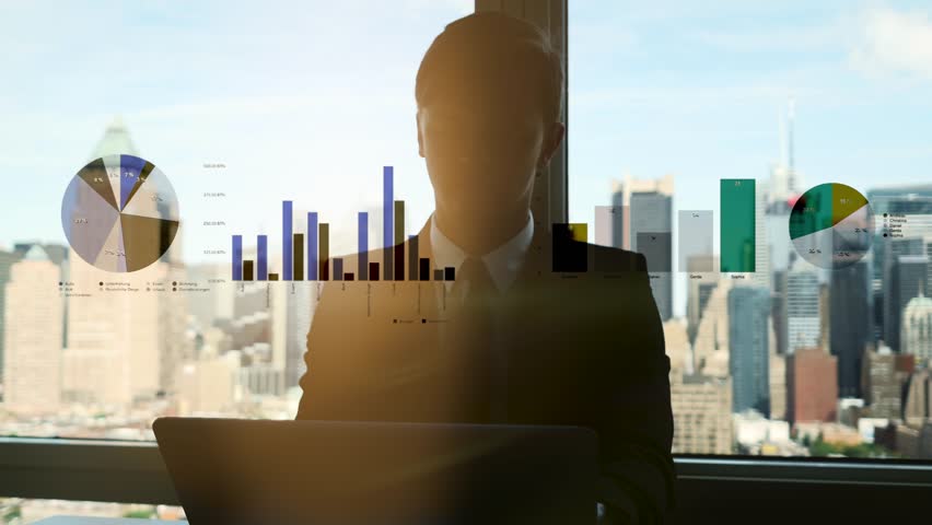 Young Caucasian Businessman Working in Corporate Finance Business Job