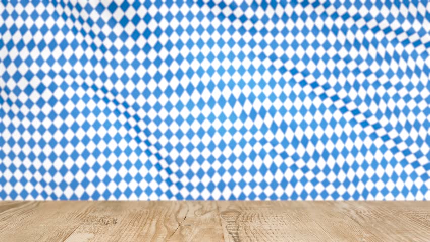 Oktoberfest background with flag and light wooden table Royalty-Free Stock Footage #1108328479