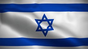 Israel flag waving animation, perfect looping, 4K video background, official colors