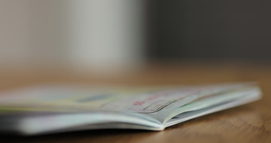 The concept of obtaining a stamp in the passport on entry into the territory of another state. Visa stamp in passport ID. Entry in foreign country.