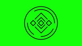 Binance logo on the green screen video.binance mobile app logo.crypto exchange site logos.4k high quality video.(Crypto coin)