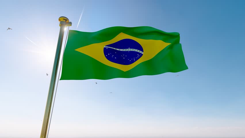 Bandeira Do Brasil Tremulando Com Textura De Pano PNG , Brasil