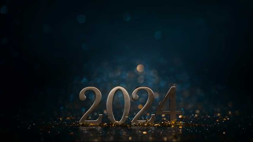 Holiday background Happy New Year 2024 Royalty-Free Stock Footage #1108348473