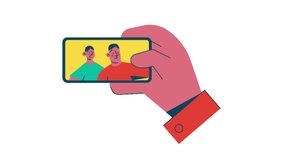 mobile in hand make a selfie in 3d  style, make a selfie style animation video