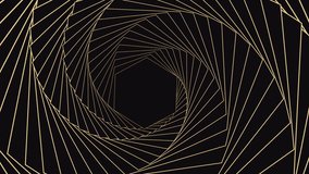 4k luxury black gold gradient background. Futuristic hexagon golden isometric  graphic motion animation. 3D seamless loop dark backdrop