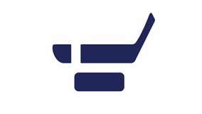 Animated hockey cup solid ui icon. Puckline bet. Stick and puck. Game lines. Looped HD video with alpha channel transparency. Isolated glyph symbol animation on white space for web, mobile