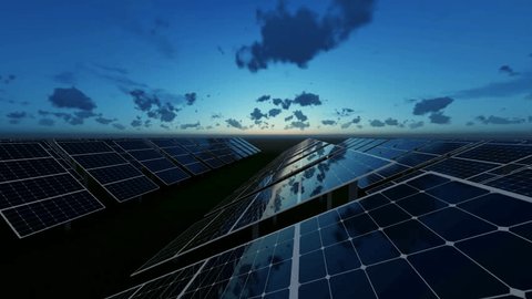 
Sunrise And Technologic Solar Energy Panels Stock Video