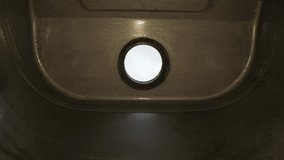 4K: Inside a fuel tank with the Nozzle filling the car up with Petrol, Gasoline or diesel. Internal view of gas pump. Stock Video Clip Footage