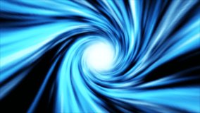 Warp tunnel wormhole moving in hyperspace, abstract blue energy 4K video