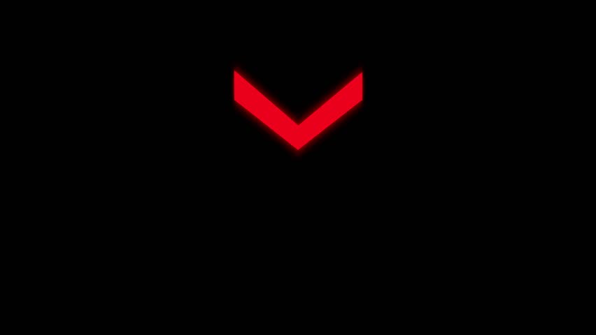 Red arrow animation on black background, arrows motion graphic design going up down and reverse changing speed. Included alpha channel Royalty-Free Stock Footage #1108372709
