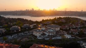 Aerial view of Hagia Sophia and Sultanahmet Mosque. Aerial view of istanbul winter season at sunrise and evening. - Powered by Shutterstock - Get 15% off with code: PIKWIZARD15