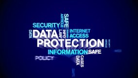 4k Data Protection Animated Tag Word Cloud,Text Design big data Animation typography seamless loop.  - Powered by Shutterstock - Get 15% off with code: PIKWIZARD15