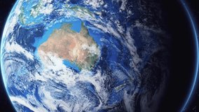 Zoom of the earth from space to the city. Zoom in to the city Cessnock, Australia. 3D Animation. Stock video footage. Full HD.