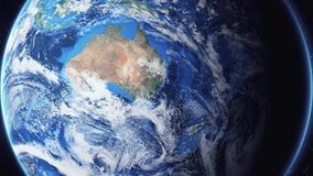 Zoom of the earth from space to the city. Zoom in to the city Sale, Australia. 3D Animation. Stock video footage. Full HD.