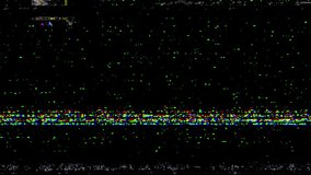 Glitch noise background static television VFX. Digital pixel noise glitch art effect, flashing glitch, visual video effects stripes color background, noise transition color effect for video editing.	