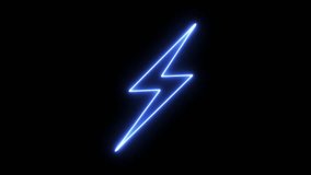 Neon line lightning bolt icon isolated on black background. Flash sign. Thunder Bolt. Lightning bolt background